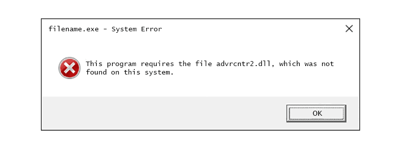 advrcntr2 dll error message 5a8ed78b6bf069003732002c