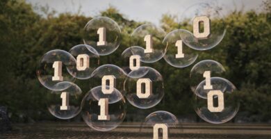 binary code floating in bubbles above river 916191726 5bec6e89c9e77c002630cf1f