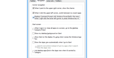 taskbar properties command prompt windowspowershell windows 8 5a79d7eca18d9e0036cd4f43