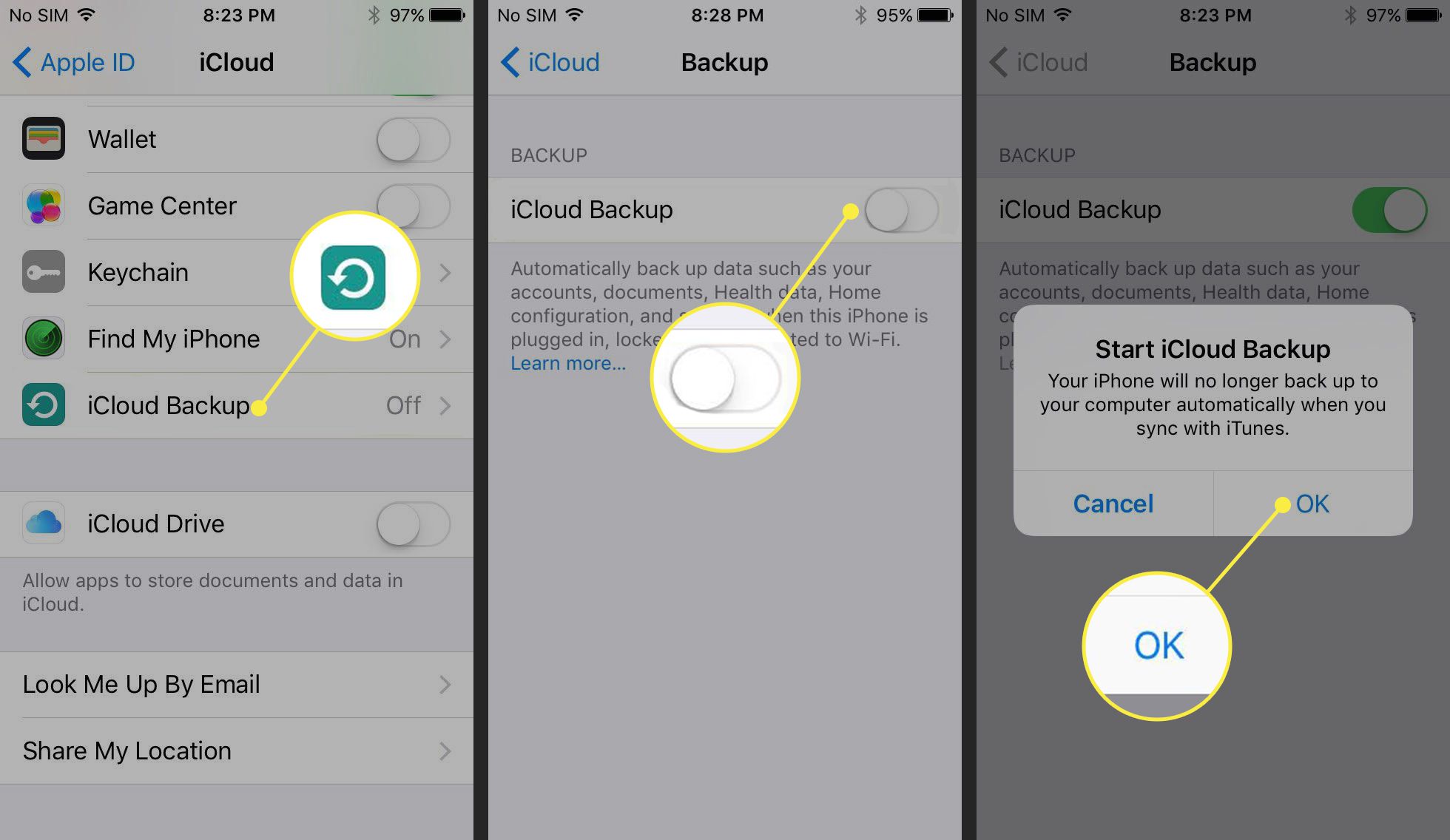 Zapnutí iCloud Backup na iPhone