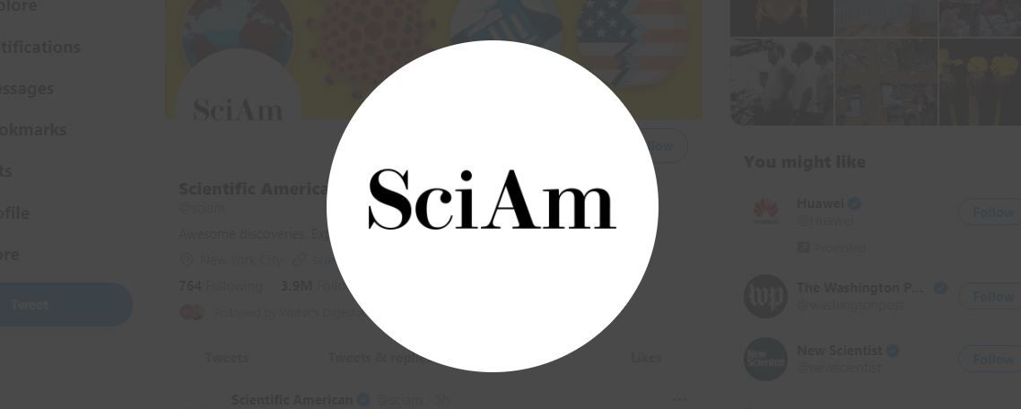 Logo SciAm na Twitteru