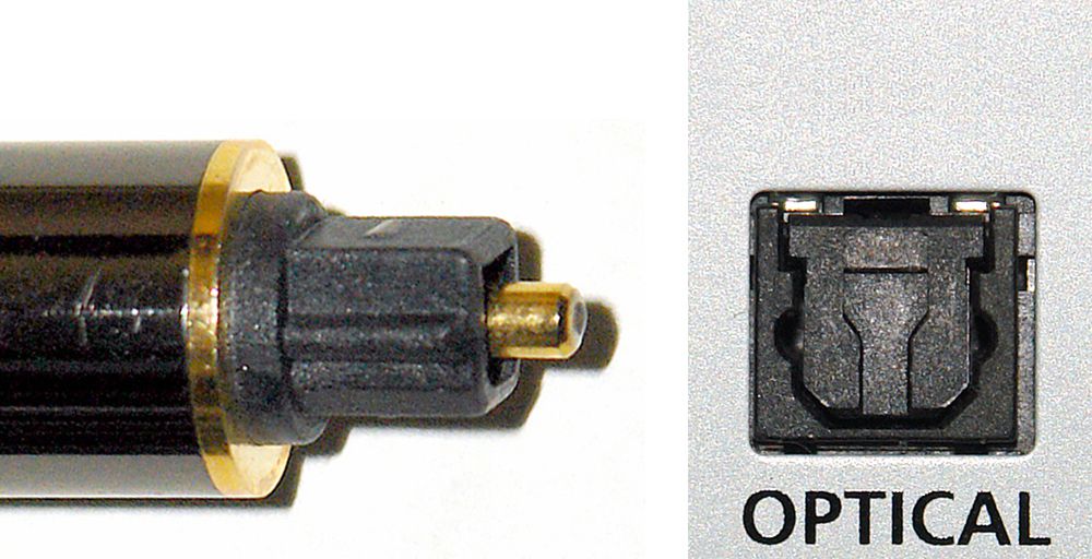 Příklad digitálního optického kabelu a připojení