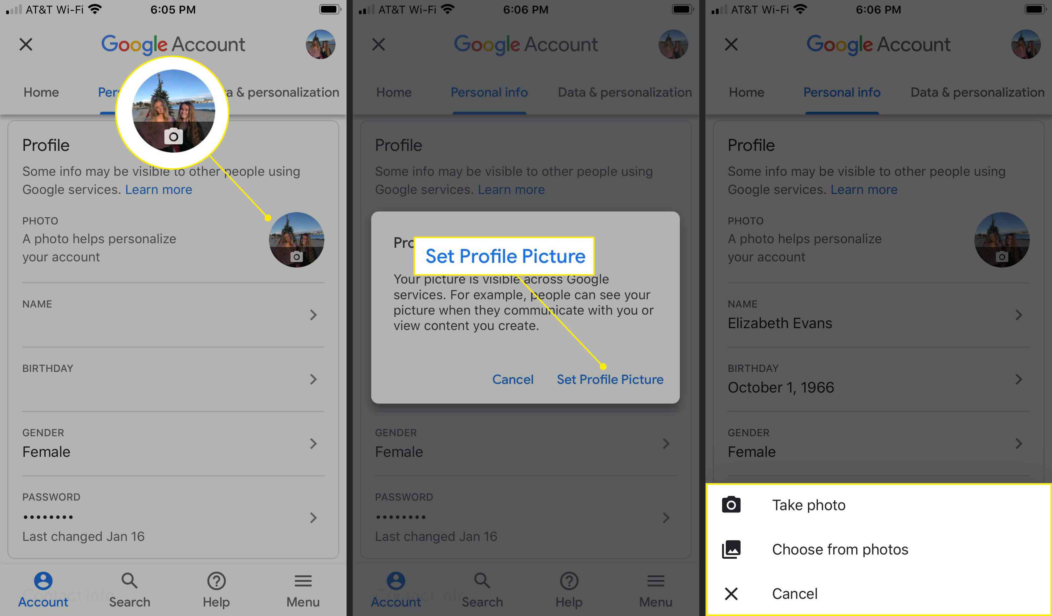 Nastavení profilového obrázku v aplikaci Gmail