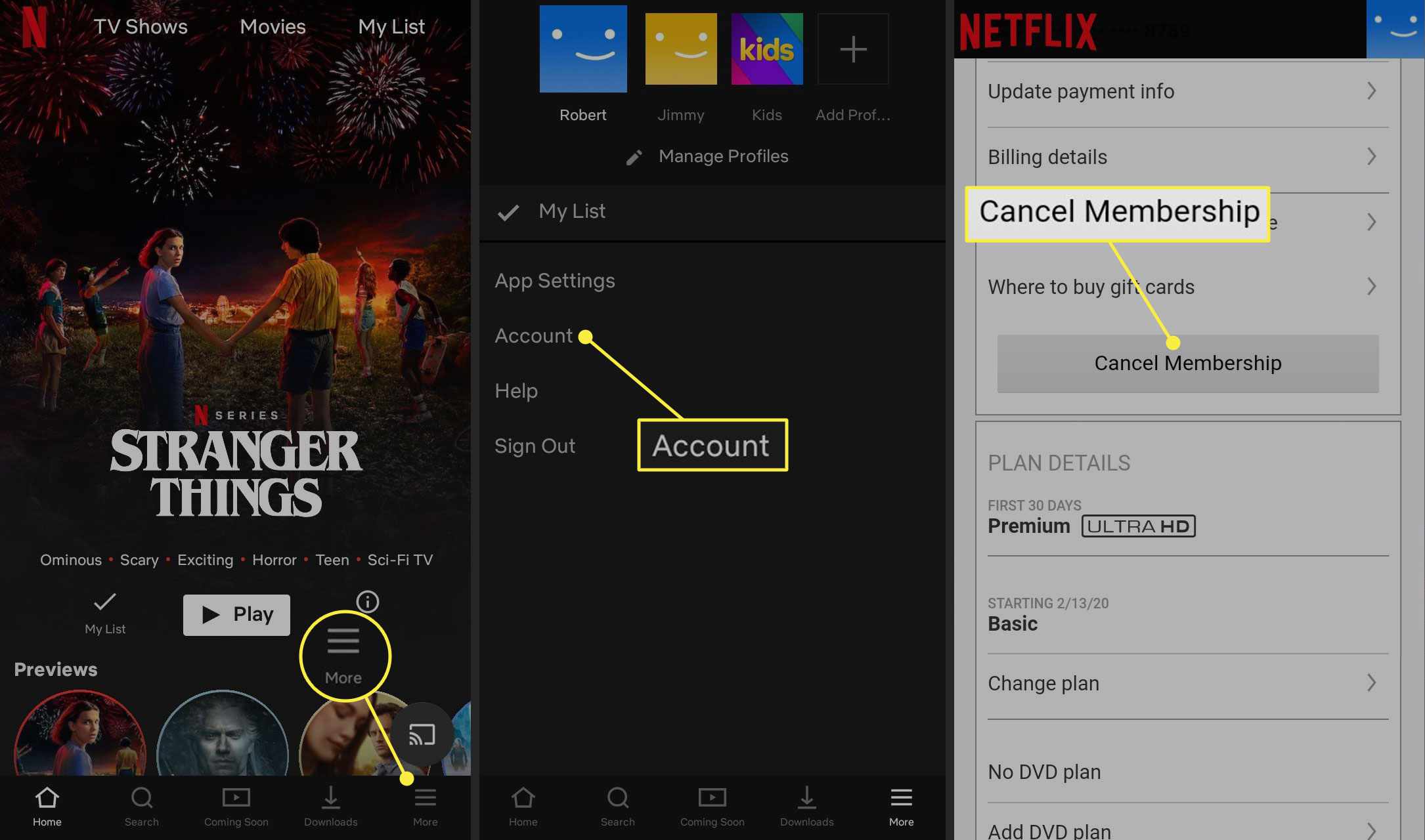 Jak zrušit Netflix prostřednictvím mobilní aplikace