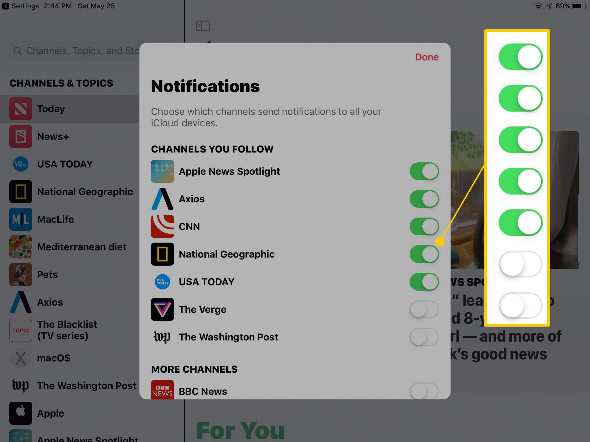 Oznámení o novinkách se přepíná v nastavení iOS na iPadu