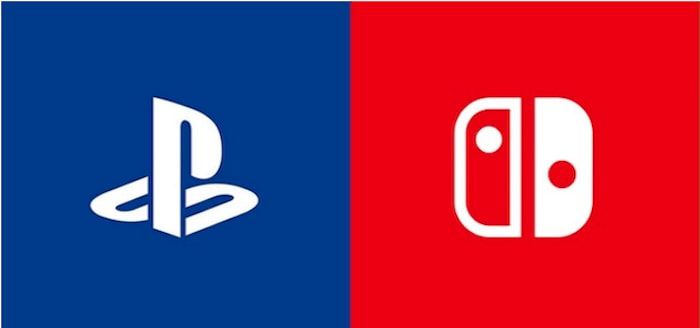 Loga PlayStation a Nintendo Switch