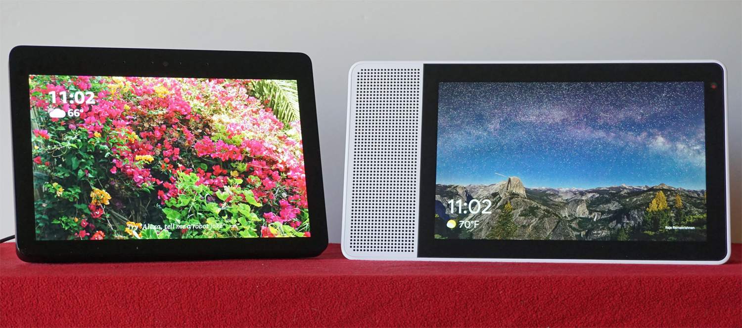 Amazon Echo Show a Lenovo Smart Display - spořiče obrazovky