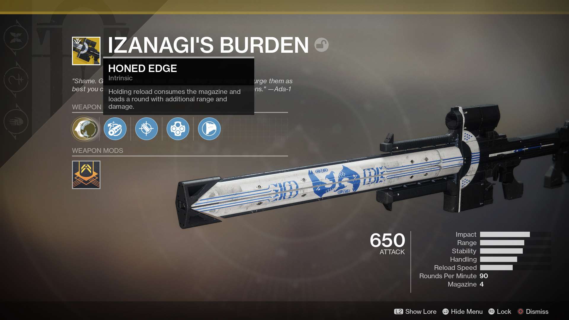 Izanagi's Burden Sniper Rifle in Destiny 2