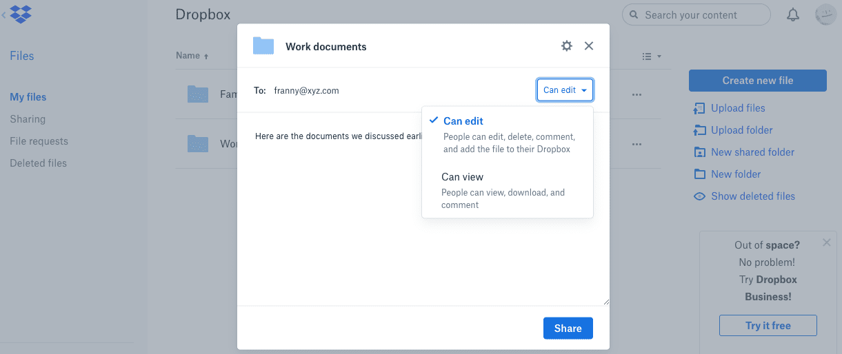 Nastavení oprávnění složky Dropbox