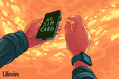 Ilustrace někoho, kdo vytáhne SIM kartu ze svého iPhone pro Apple Watch na Androidu