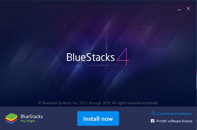 Screenshot z BlueStacks 4.