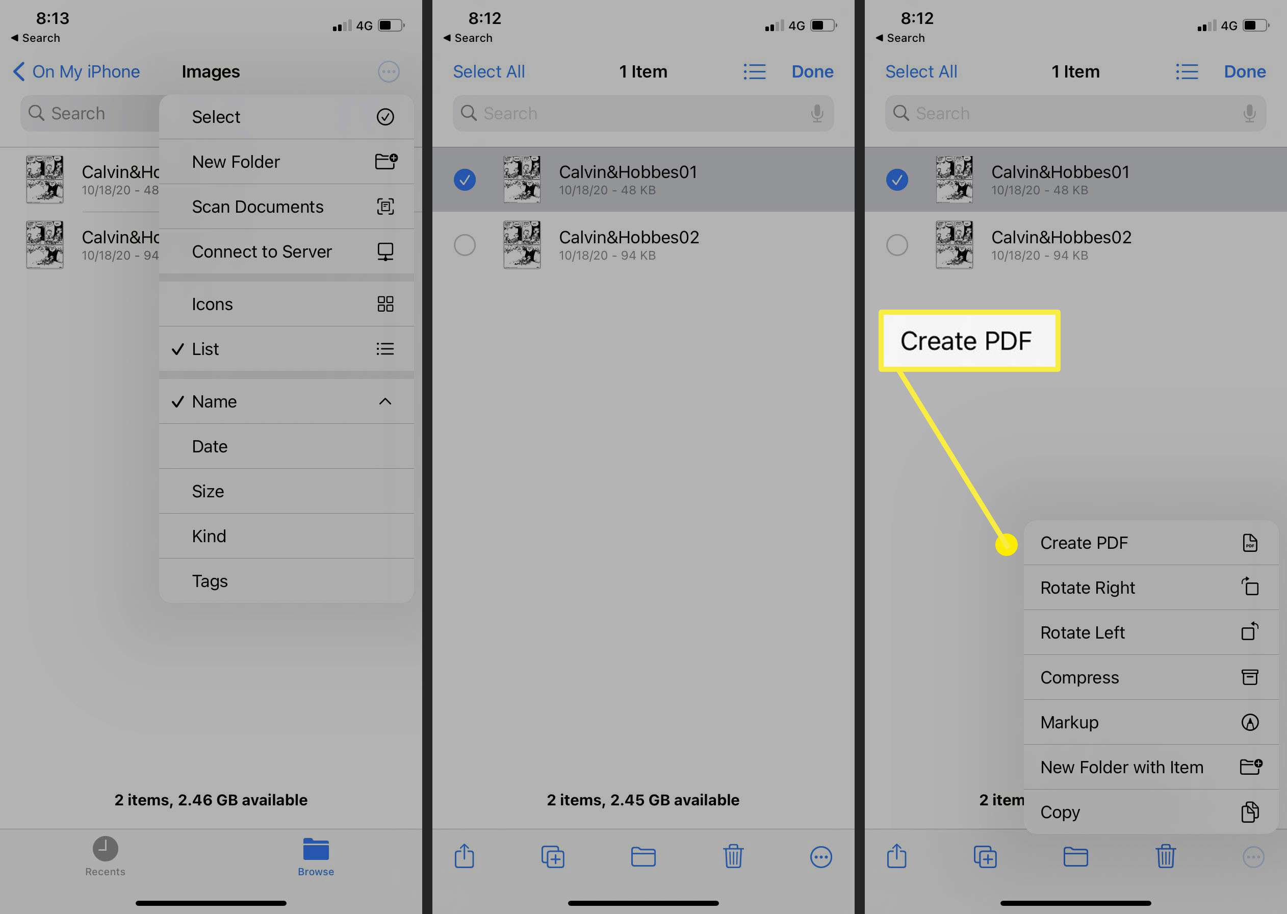 Pomocí aplikace Soubory v iOS 14 můžete převést JPG na PDF.