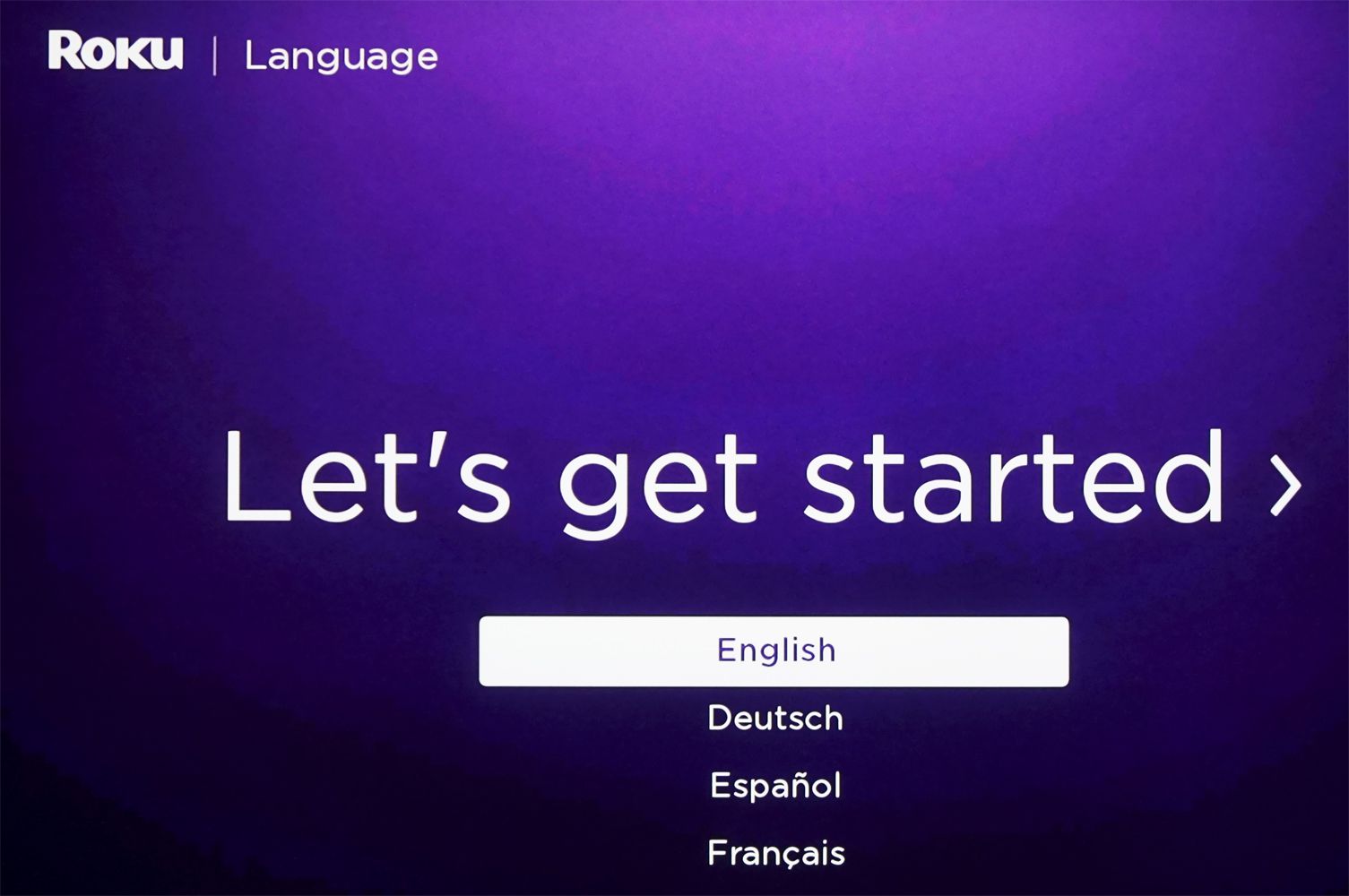Roku Soundbar - Pojďme začít / vyberte jazyk