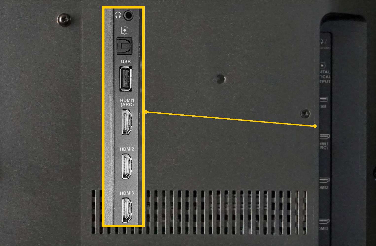 TV připojení - HDMI, USB, digitální optické, sluchátka