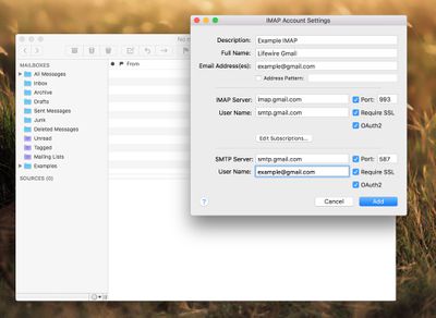 Nastavení Gmail IMAP v poštovním klientovi na Macu