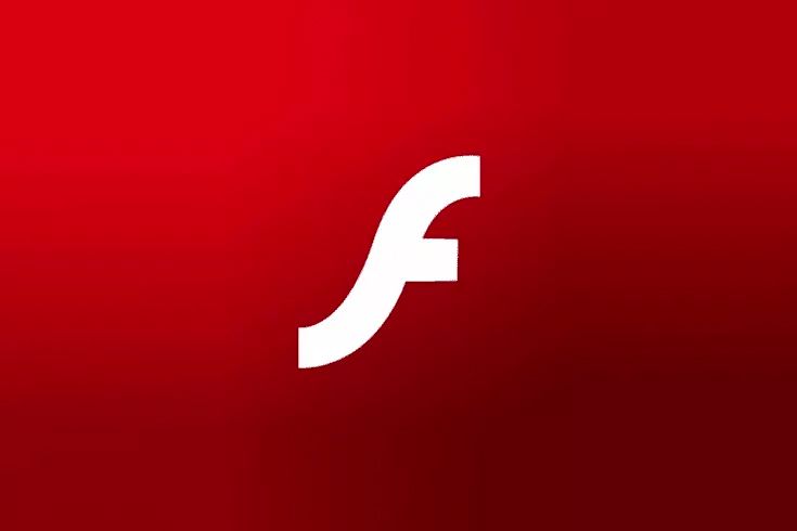 Ikona Adobe Flash na červeném poli