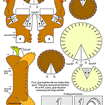 Oblíbené stránky na Den díkůvzdání omalovánky - PaperToys