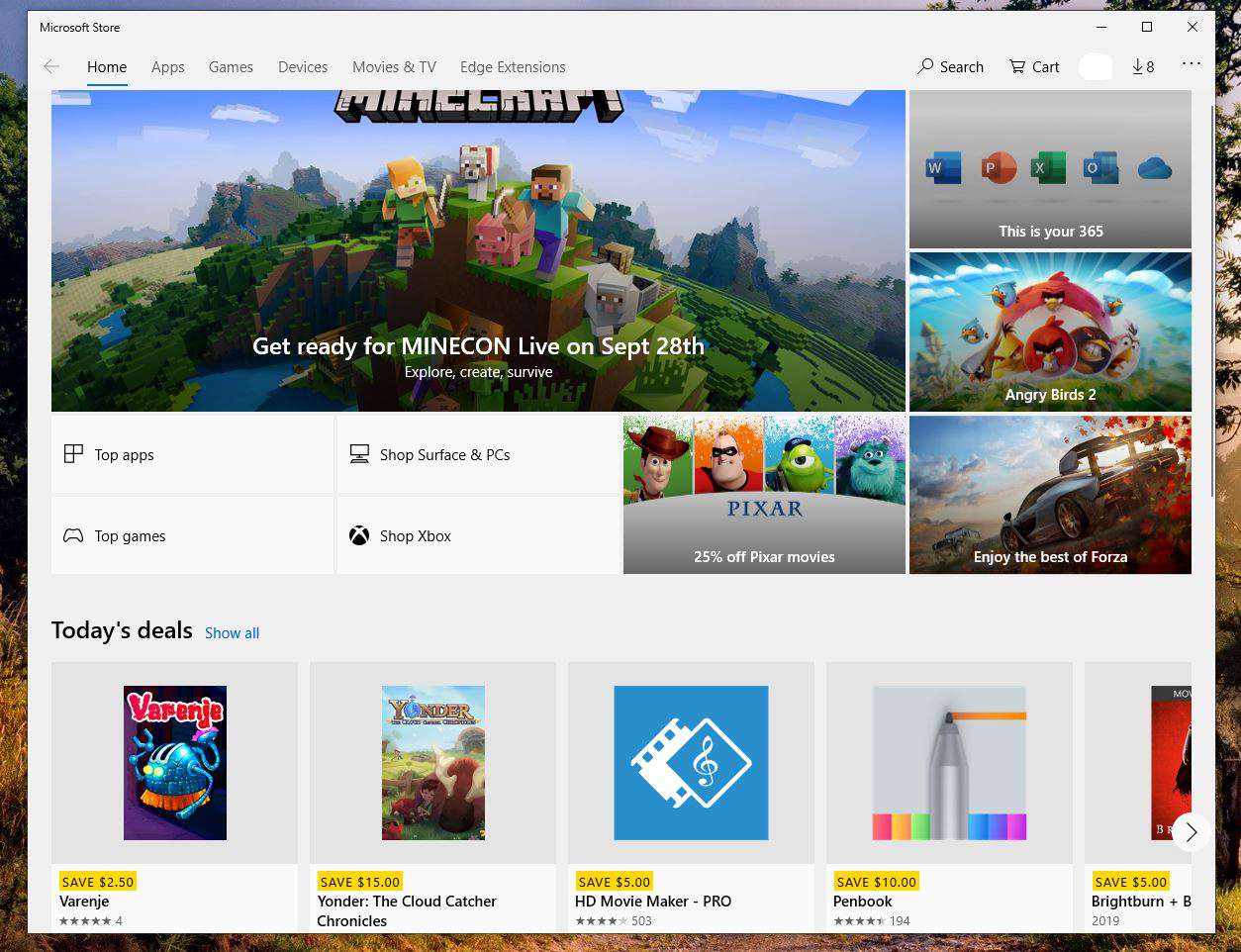 Screenshot z obchodu Microsoft Store