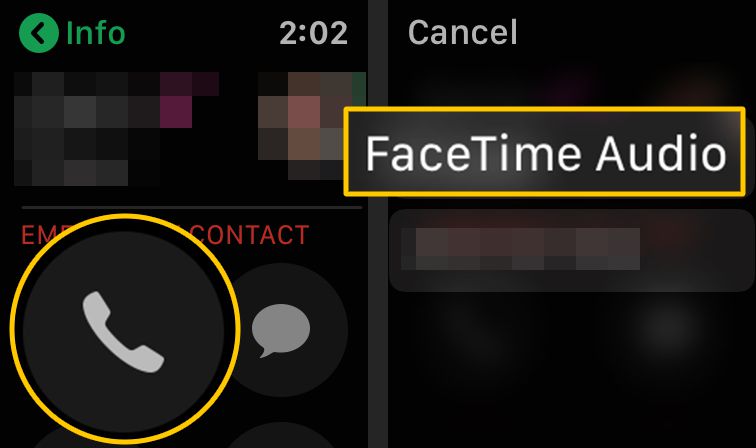 Ikona bílého telefonu, tlačítko FaceTime Audio