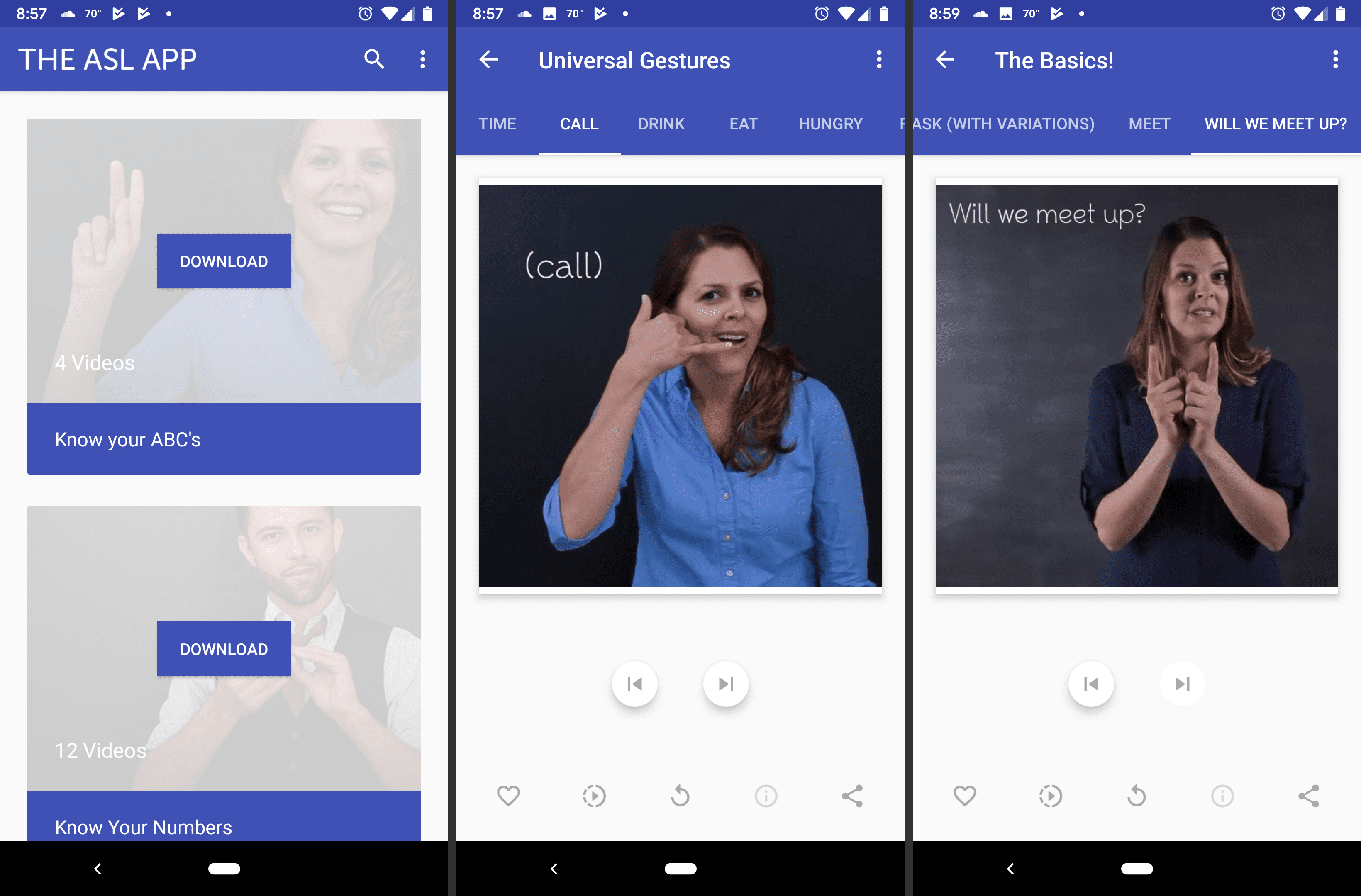 Aplikace ASL pro Android
