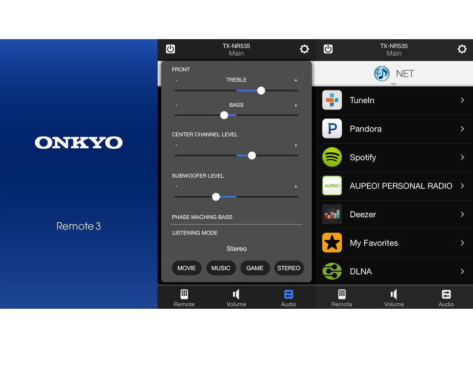 Aplikace Onkyo Remote Control