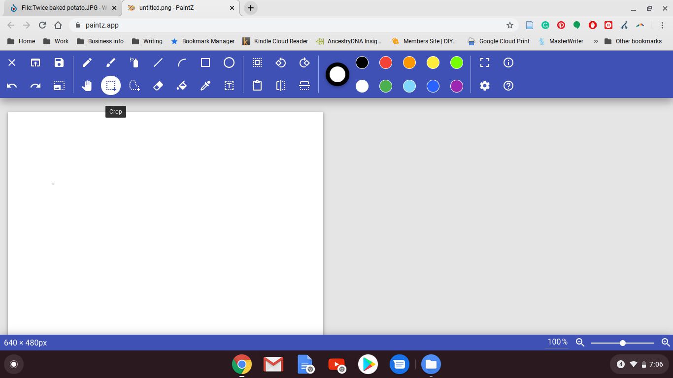 Aplikace Paintz v Chromebooku.