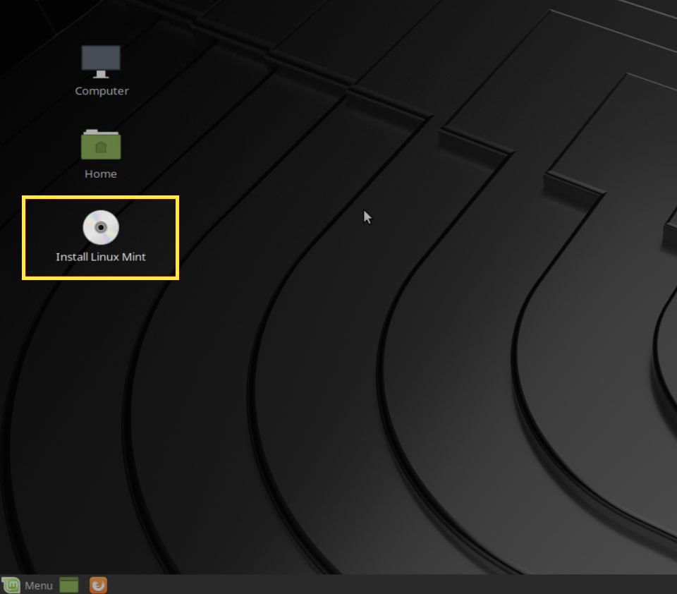 Spuštění instalačního programu Linux Mint
