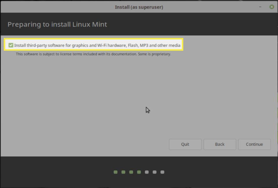 Možnost instalace softwaru Linux Mint od jiného výrobce