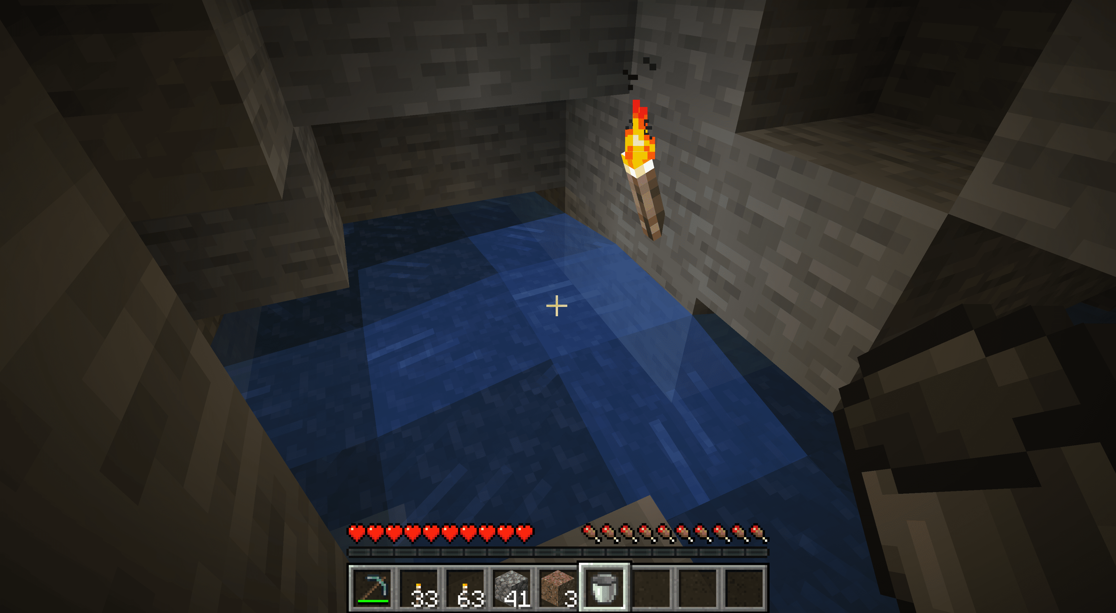 Voda na obsidiánu v minecraft.