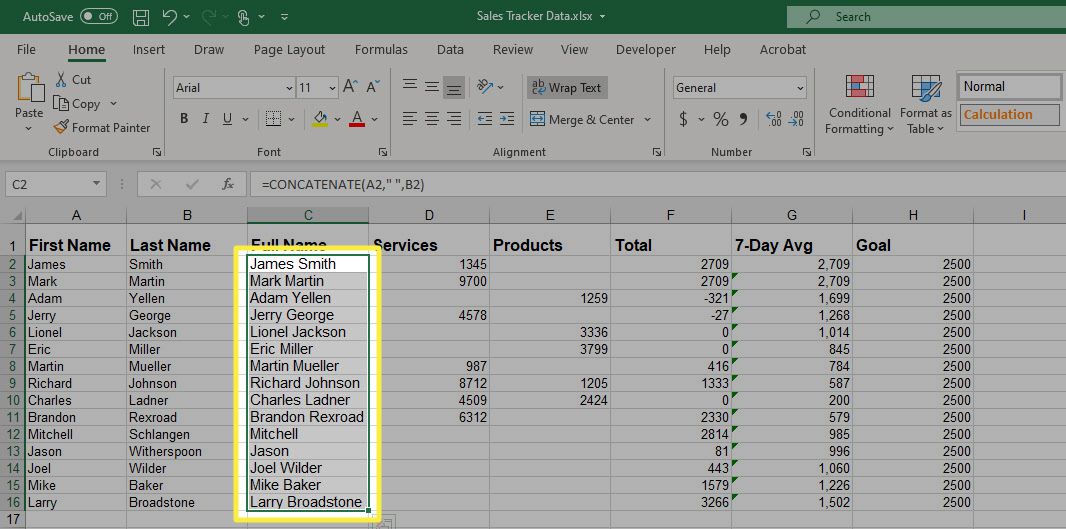 Výběr dat v aplikaci Microsoft Excel.