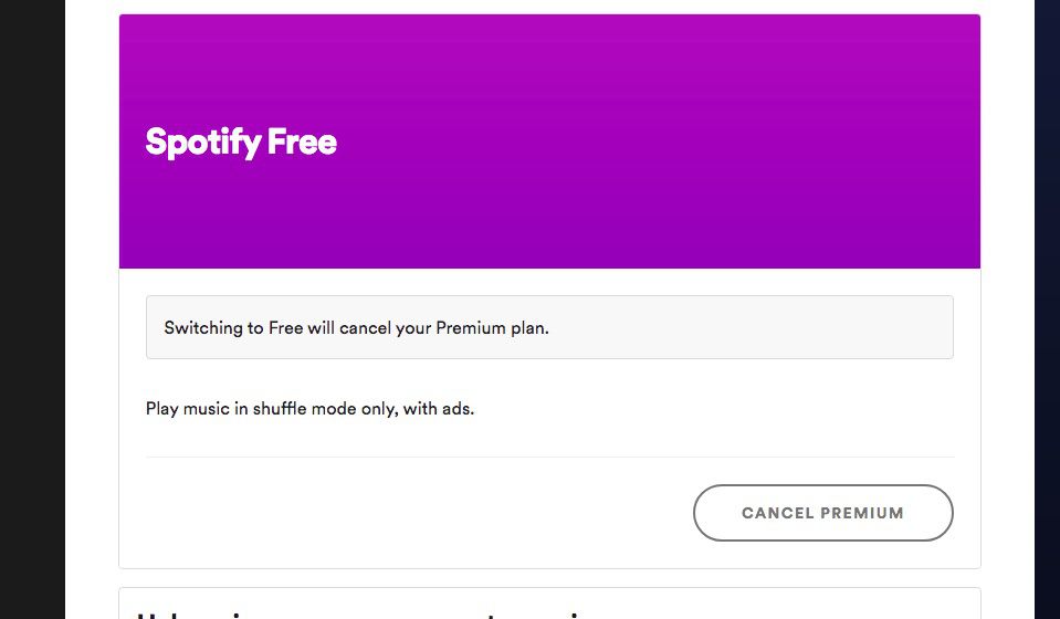 Spotify zdarma Zrušit stránku Premium