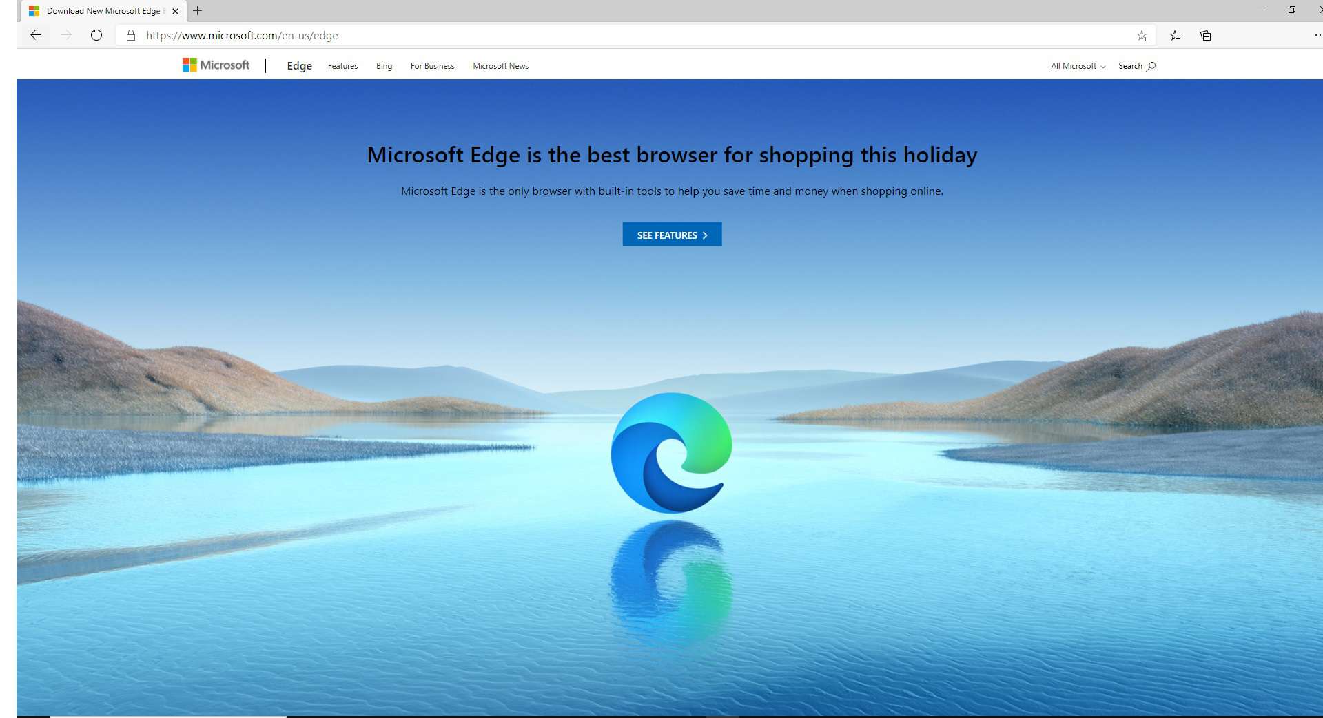 Stránka pro stahování Edge v prohlížeči Microsoft Edge