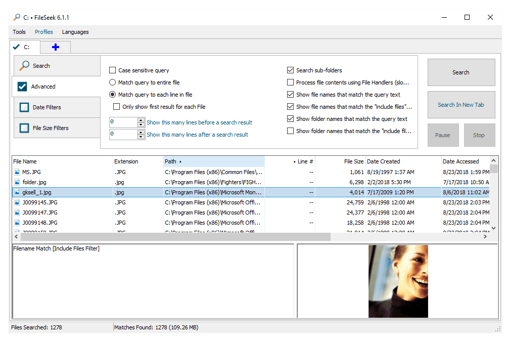 Program pro vyhledávání souborů FileSeek