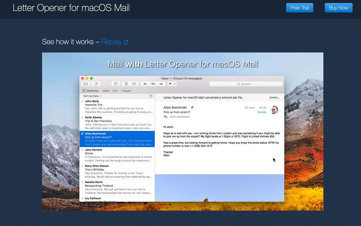 Otvírač dopisů pro MacOS Mail