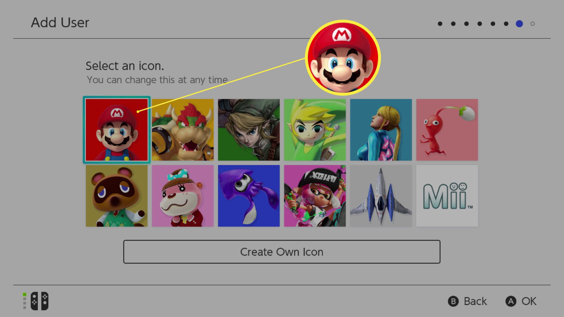 Nastavení Nintendo Switch Přidat uživatele