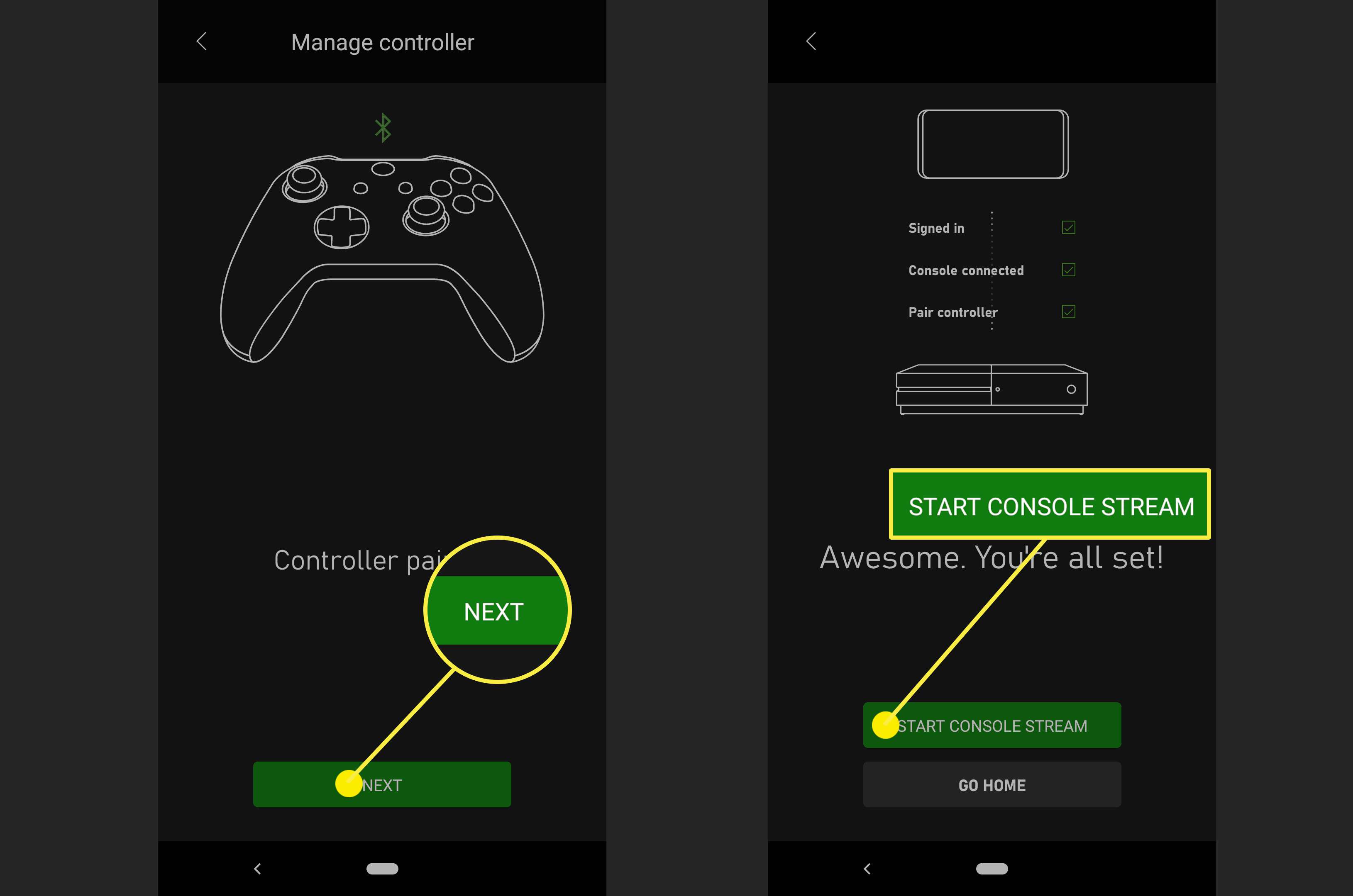 Možnost Spustit stream z konzoly v aplikaci Xbox.