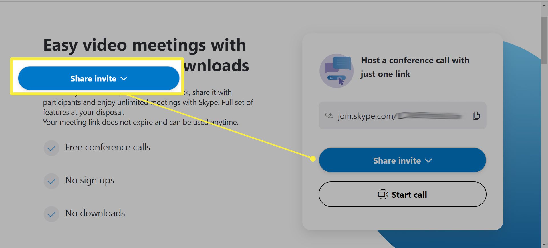 Používání aplikace Skype Meet Now.