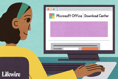 Osoba používající Microsoft Office Download Center