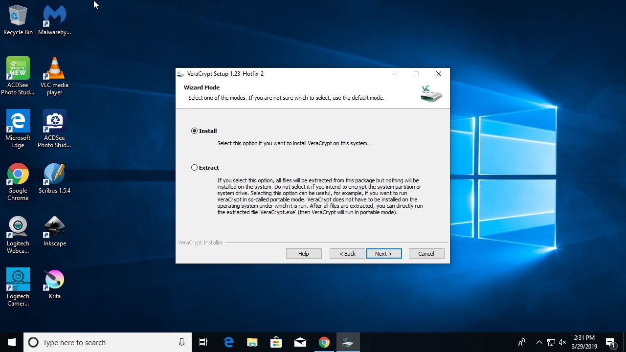 Instalace VeraCrypt na Windows 10