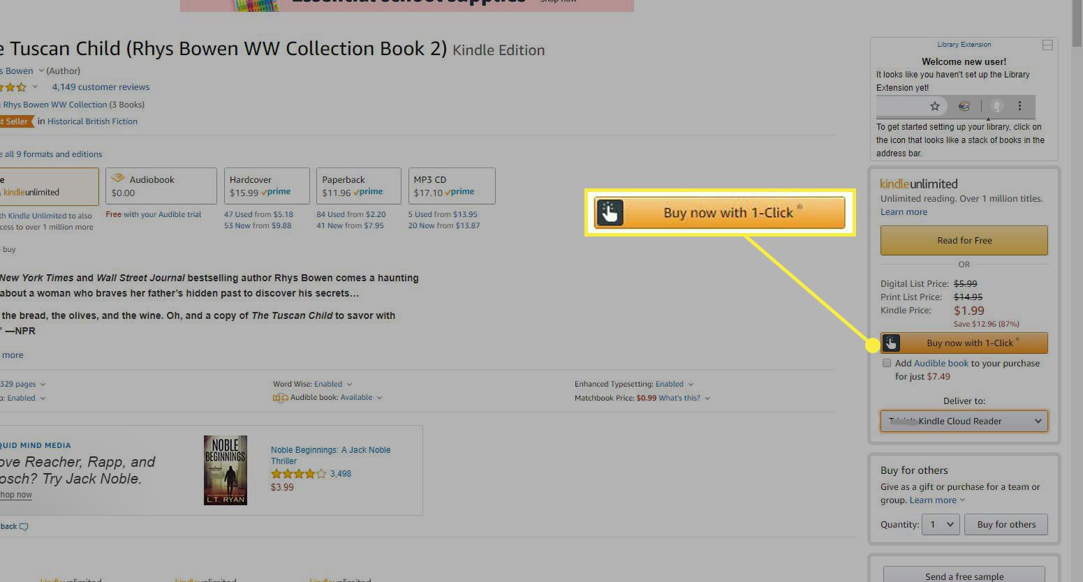 Tlačítko „Koupit nyní jedním kliknutím“ na Amazonu