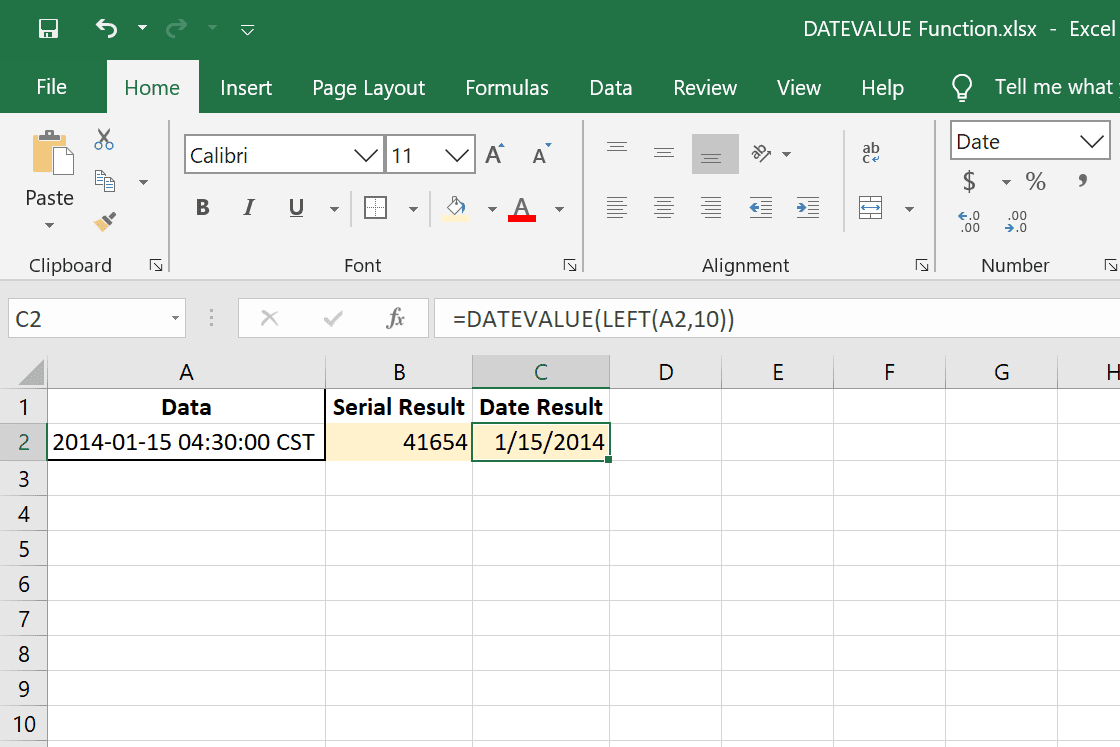 Společně používané funkce DATEVALUE a LEFT Excel