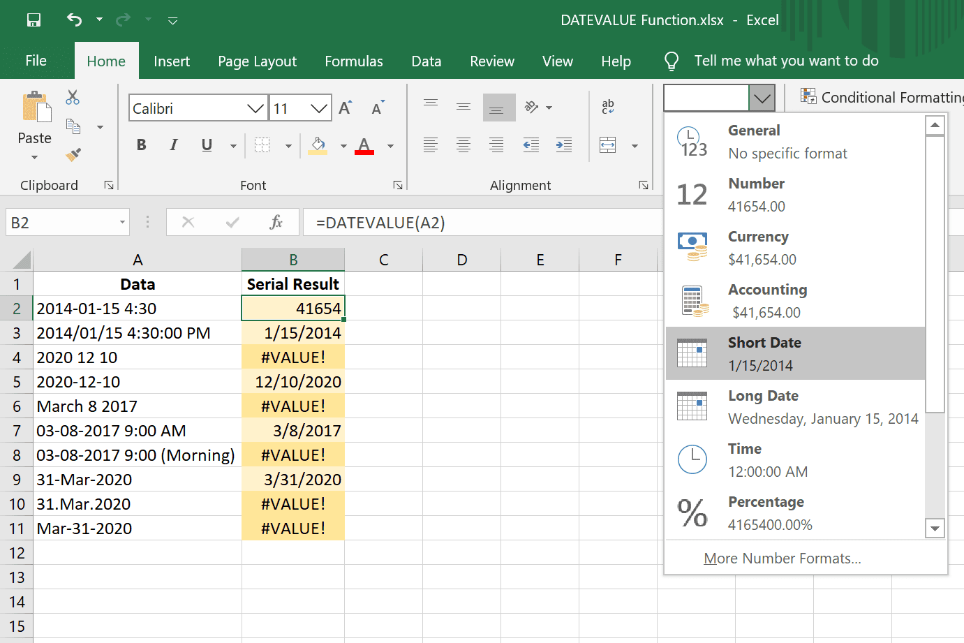 Formátování pořadového data na normální datum v aplikaci Excel