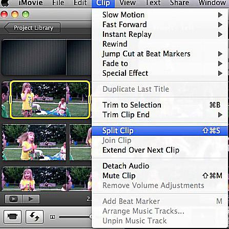 Screenshot aplikace iMovie