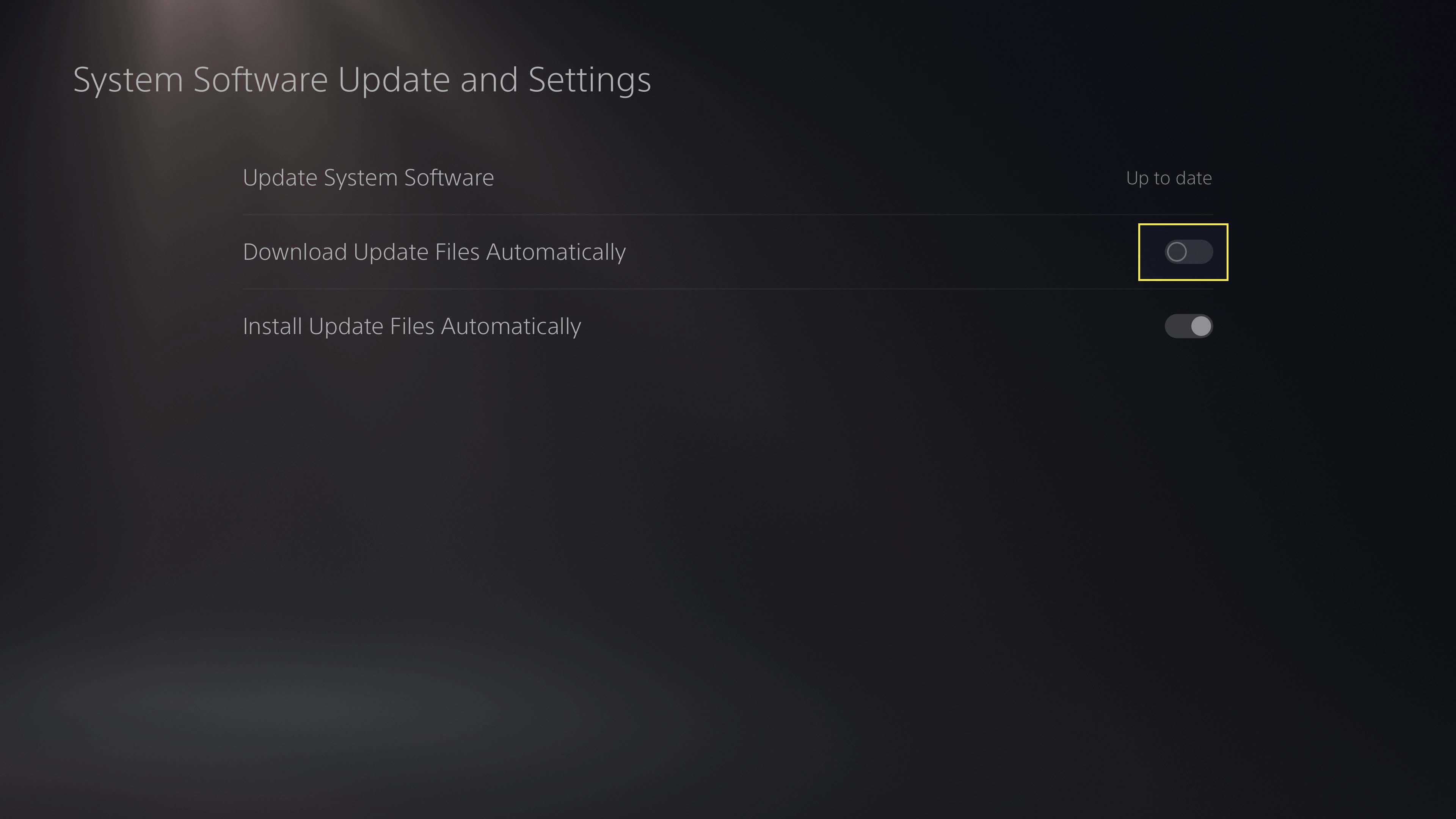 Vypnutí automatického stahování aktualizačních souborů na PS5.