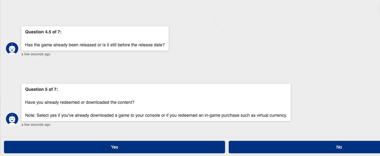 Odpověď na otázku ohledně stahování herního obsahu z robota podpory PlayStation.