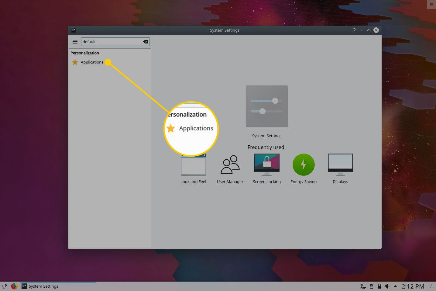 Aplikace v Nastavení systému v KDE Plasma.