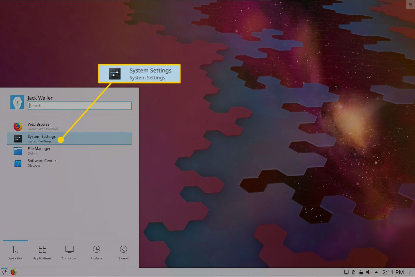 Nastavení systému v KDE Plasma.