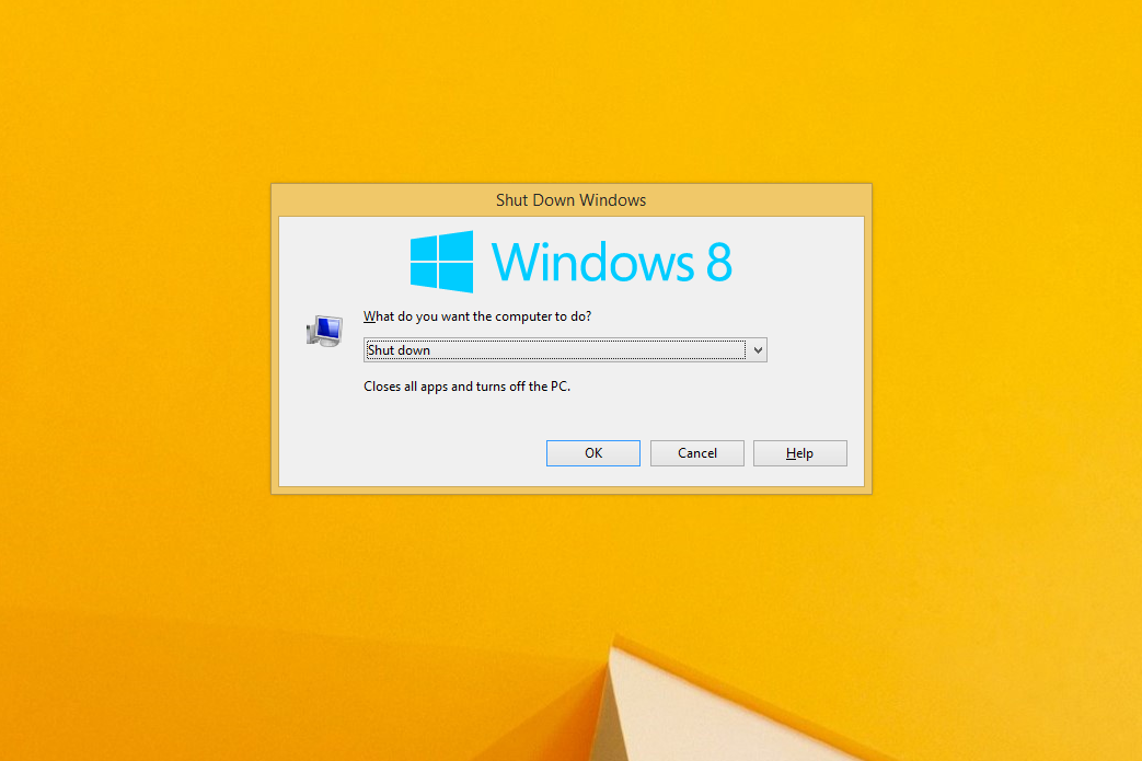 Vypnutí obrazovky systému Windows v systému Windows 8