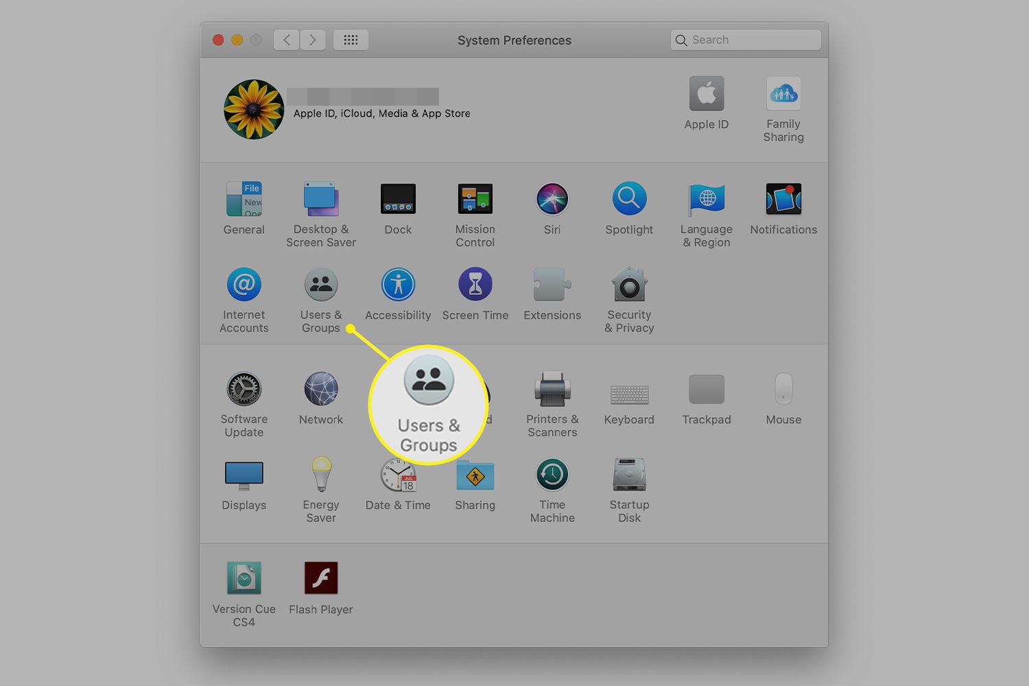 Úvodní obrazovka Předvolby systému Mac