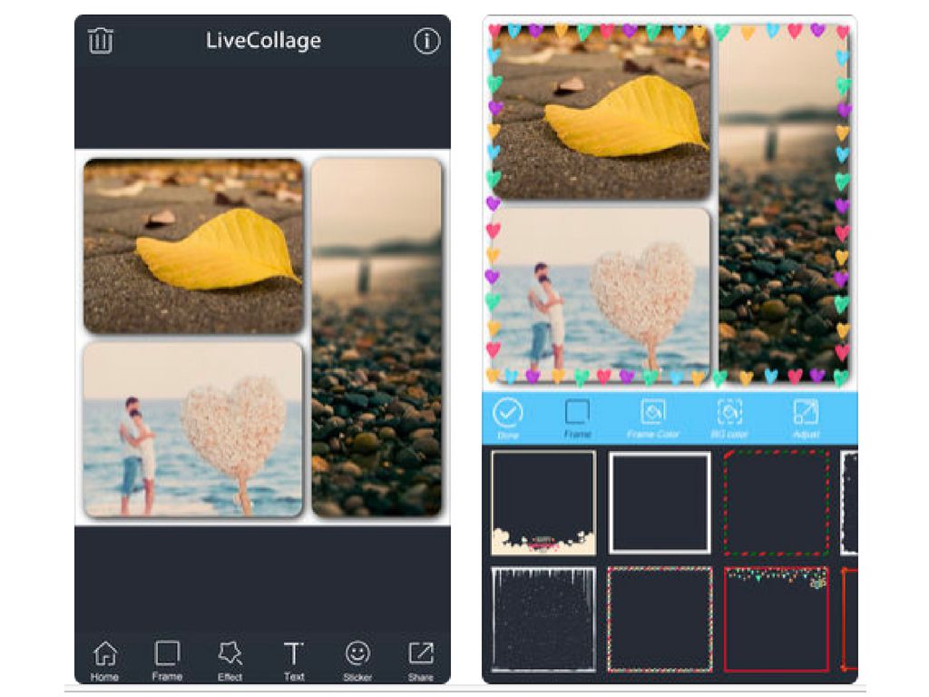 Screenshoty aplikace Collage Maker ~ na iPhone.